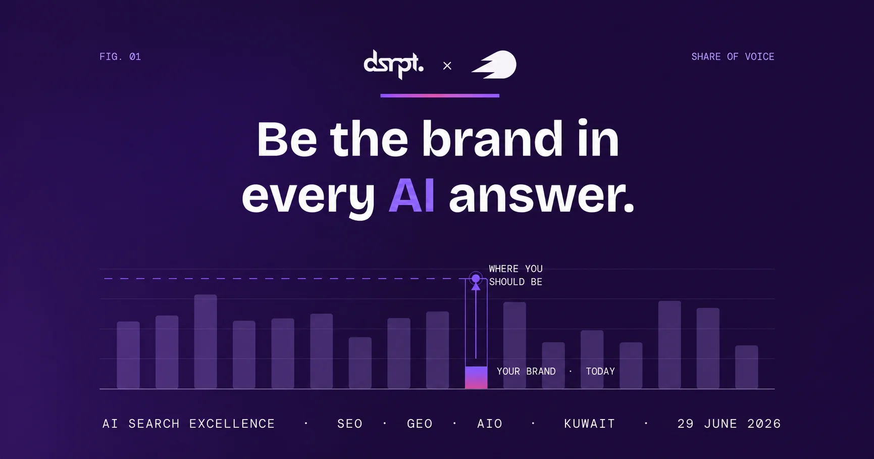 DSRPT and Semrush AI search event in Kuwait, speakers on stage discussing SEO, GEO and AIO